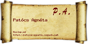 Patócs Agnéta névjegykártya